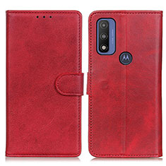 Custodia Portafoglio In Pelle Cover con Supporto A05D per Motorola Moto G Pure Rosso