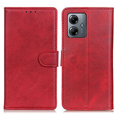 Custodia Portafoglio In Pelle Cover con Supporto A05D per Motorola Moto G14 Rosso