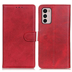 Custodia Portafoglio In Pelle Cover con Supporto A05D per Motorola Moto G42 Rosso