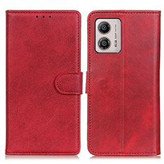 Custodia Portafoglio In Pelle Cover con Supporto A05D per Motorola Moto G53j 5G Rosso