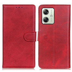 Custodia Portafoglio In Pelle Cover con Supporto A05D per Motorola Moto G54 5G Rosso