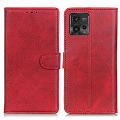 Custodia Portafoglio In Pelle Cover con Supporto A05D per Motorola Moto G72 Rosso