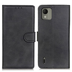 Custodia Portafoglio In Pelle Cover con Supporto A05D per Nokia C110 Nero