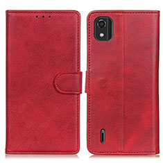 Custodia Portafoglio In Pelle Cover con Supporto A05D per Nokia C2 2nd Edition Rosso