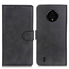 Custodia Portafoglio In Pelle Cover con Supporto A05D per Nokia C200 Nero