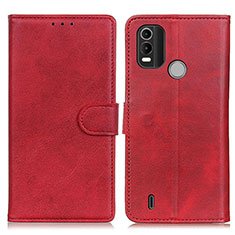 Custodia Portafoglio In Pelle Cover con Supporto A05D per Nokia C21 Plus Rosso