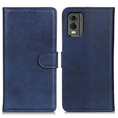 Custodia Portafoglio In Pelle Cover con Supporto A05D per Nokia C210 Blu