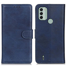 Custodia Portafoglio In Pelle Cover con Supporto A05D per Nokia C31 Blu