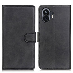 Custodia Portafoglio In Pelle Cover con Supporto A05D per Nothing Phone 2 Nero