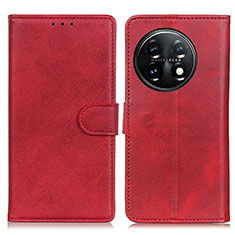 Custodia Portafoglio In Pelle Cover con Supporto A05D per OnePlus 11 5G Rosso