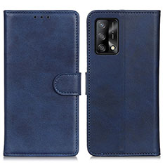 Custodia Portafoglio In Pelle Cover con Supporto A05D per Oppo F19s Blu