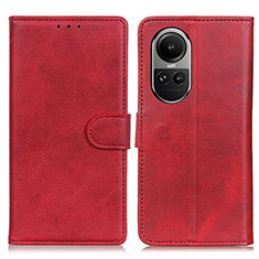 Custodia Portafoglio In Pelle Cover con Supporto A05D per Oppo Reno10 Pro 5G Rosso