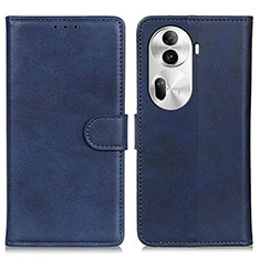 Custodia Portafoglio In Pelle Cover con Supporto A05D per Oppo Reno11 Pro 5G Blu