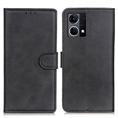 Custodia Portafoglio In Pelle Cover con Supporto A05D per Oppo Reno8 4G Nero