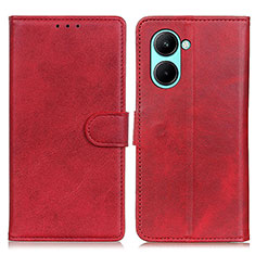 Custodia Portafoglio In Pelle Cover con Supporto A05D per Realme C33 (2023) Rosso