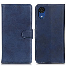 Custodia Portafoglio In Pelle Cover con Supporto A05D per Samsung Galaxy A03 Core Blu