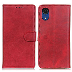 Custodia Portafoglio In Pelle Cover con Supporto A05D per Samsung Galaxy A03 Core Rosso
