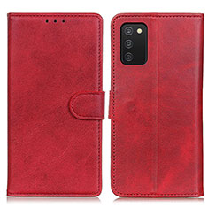 Custodia Portafoglio In Pelle Cover con Supporto A05D per Samsung Galaxy A03s Rosso