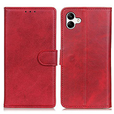 Custodia Portafoglio In Pelle Cover con Supporto A05D per Samsung Galaxy A04 4G Rosso