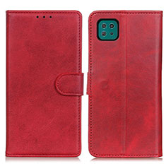 Custodia Portafoglio In Pelle Cover con Supporto A05D per Samsung Galaxy F42 5G Rosso