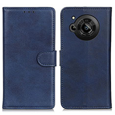 Custodia Portafoglio In Pelle Cover con Supporto A05D per Sharp Aquos R7s Blu