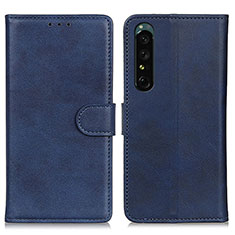 Custodia Portafoglio In Pelle Cover con Supporto A05D per Sony Xperia 1 IV Blu