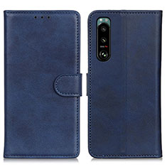 Custodia Portafoglio In Pelle Cover con Supporto A05D per Sony Xperia 5 III SO-53B Blu