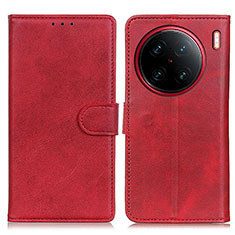 Custodia Portafoglio In Pelle Cover con Supporto A05D per Vivo X90 Pro+ Plus 5G Rosso