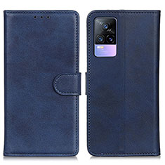 Custodia Portafoglio In Pelle Cover con Supporto A05D per Vivo Y73 (2021) Blu