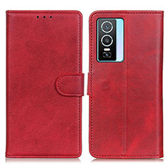 Custodia Portafoglio In Pelle Cover con Supporto A05D per Vivo Y74s 5G Rosso