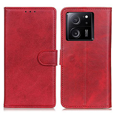 Custodia Portafoglio In Pelle Cover con Supporto A05D per Xiaomi Mi 13T 5G Rosso