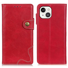 Custodia Portafoglio In Pelle Cover con Supporto A06 per Apple iPhone 14 Rosso