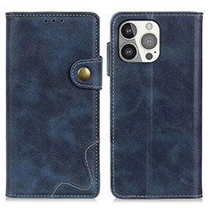 Custodia Portafoglio In Pelle Cover con Supporto A06 per Apple iPhone 15 Pro Blu