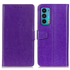 Custodia Portafoglio In Pelle Cover con Supporto A06D per Motorola Moto Edge 20 5G Viola