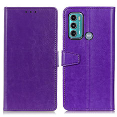 Custodia Portafoglio In Pelle Cover con Supporto A06D per Motorola Moto G40 Fusion Viola