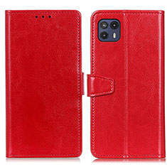 Custodia Portafoglio In Pelle Cover con Supporto A06D per Motorola Moto G50 5G Rosso