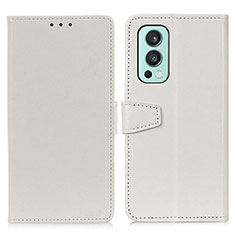 Custodia Portafoglio In Pelle Cover con Supporto A06D per OnePlus Nord 2 5G Bianco