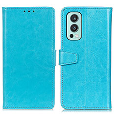 Custodia Portafoglio In Pelle Cover con Supporto A06D per OnePlus Nord 2 5G Cielo Blu