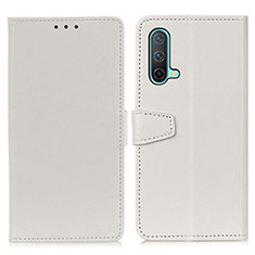 Custodia Portafoglio In Pelle Cover con Supporto A06D per OnePlus Nord CE 5G Bianco