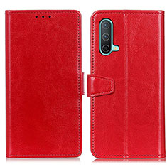 Custodia Portafoglio In Pelle Cover con Supporto A06D per OnePlus Nord CE 5G Rosso