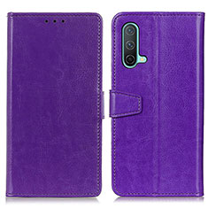 Custodia Portafoglio In Pelle Cover con Supporto A06D per OnePlus Nord CE 5G Viola