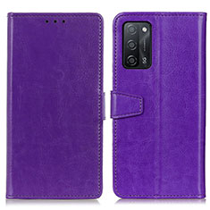 Custodia Portafoglio In Pelle Cover con Supporto A06D per Oppo A53s 5G Viola