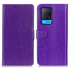 Custodia Portafoglio In Pelle Cover con Supporto A06D per Oppo A54 4G Viola