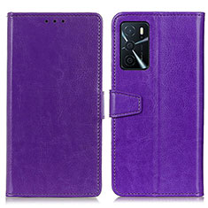 Custodia Portafoglio In Pelle Cover con Supporto A06D per Oppo A54s Viola