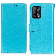 Custodia Portafoglio In Pelle Cover con Supporto A06D per Oppo A74 4G Cielo Blu