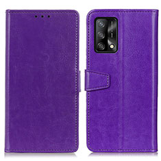 Custodia Portafoglio In Pelle Cover con Supporto A06D per Oppo A74 4G Viola