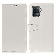 Custodia Portafoglio In Pelle Cover con Supporto A06D per Oppo A94 4G Bianco