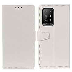 Custodia Portafoglio In Pelle Cover con Supporto A06D per Oppo A94 5G Bianco