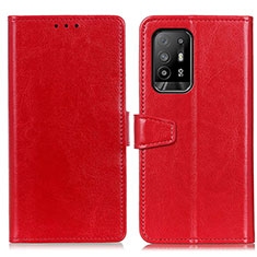 Custodia Portafoglio In Pelle Cover con Supporto A06D per Oppo A95 5G Rosso