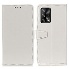 Custodia Portafoglio In Pelle Cover con Supporto A06D per Oppo F19 Bianco